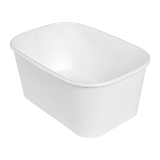 [266.28] CONTENEDORES RECTANGULARES 1000 ML 320 + 26 PE G/M2 17,3x12,3x7,5 CM BLANCO KRAFT (300 UNID.)