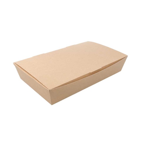 [235.21] CAJAS "LUNCH BOX" TAPA 'THEPACK' 1700 ML (54 oz) 220 G/M2 27,5x16,5x5 CM NATURAL CARTÓN ONDULADO NANO-MICRO (240 UNID.)