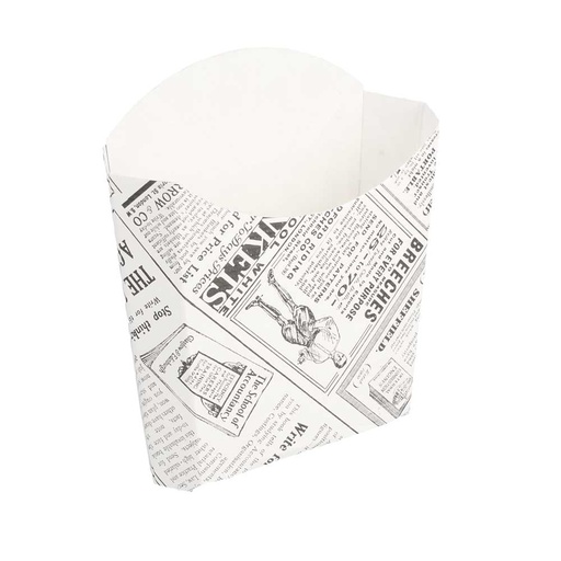 [234.37] CAJETILLAS FRITAS STANDARD 'THEPACK TIMES' 135 G 230 G/M2 13x8x13,5 CM BLANCO CARTÓN ONDULADO NANO-MICRO (1200 UNID.)