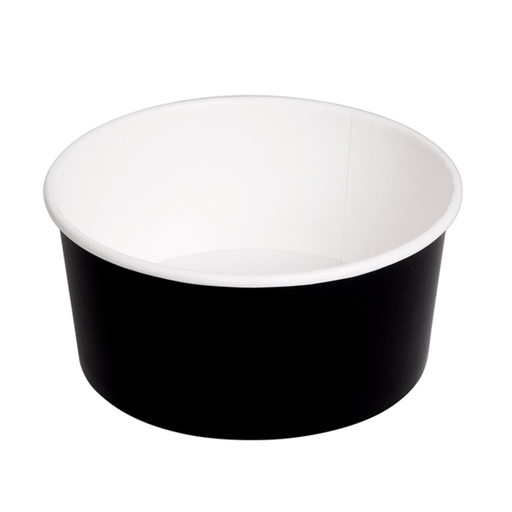 [240.13] ENSALADERAS 750 ML 320 + 18 PE G/M2 Ø 14,5/12,5x7 CM NEGRO CARTÓN (500 UNID.)