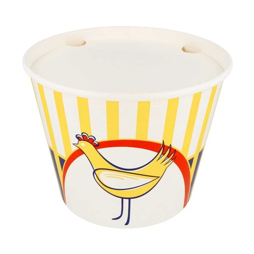 [178.66] Cubos Pollo + Tapas 4500 Ml 15Pe + 380 + 18Pe G/M2 Ø 21,6/16X16,8 Cm Blanco Cartón (120 Unid.)