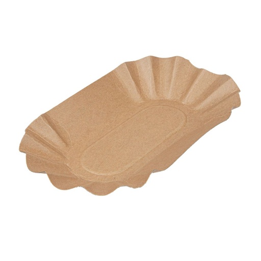 [251.90] BANDEJAS OVALES 300 G/M2 19,5x11x3,2 CM NATURAL KRAFT (1000 UNID.)