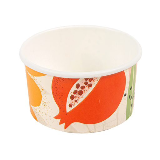 [269.76] TARRINAS HELADOS 'AMALFI' 90 ML 210 + 18 PE G/M2 Ø7,2x4 CM BLANCO CARTONCILLO (2000 UNID.)