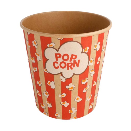 [268.56] RECIPIENTES POPCORN 3900 ML 300 +20 PE G/M2 Ø 18,5/14,5x19,5 CM KRAFT (150 UNID.)