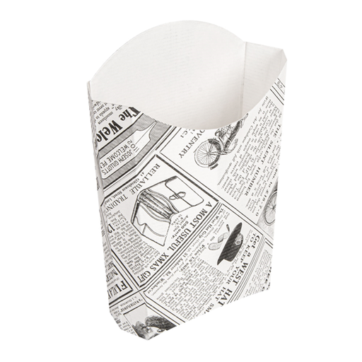 [234.39] Cajetillas Fritas Jumbo 'Thepack Times' 165 G 230 G/M2 13,5X8,5X16 Cm Blanco Cartón Ondulado Nano-Micro (1200 Unid.)