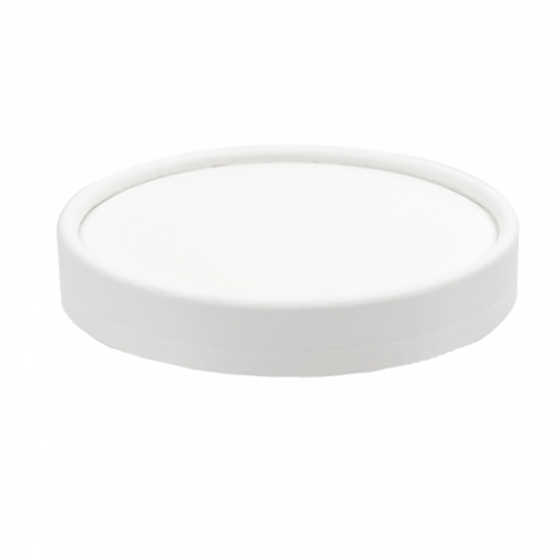 [233.29] Tapas Tarrinas Helados 150 Ml 280 + 18 Pe G/M2 Ø8,5 Cm Blanco Cartoncillo (1000 Unid.)