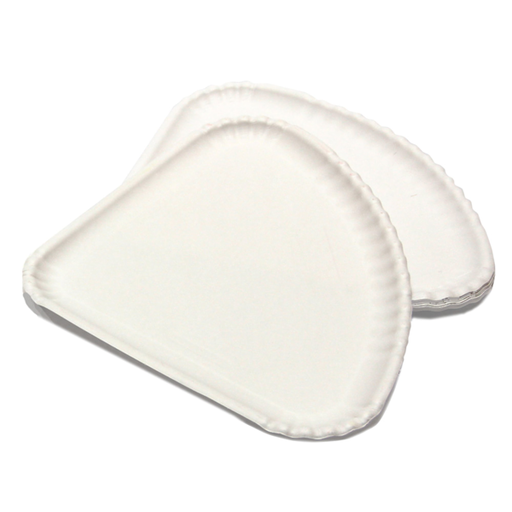 [169.20] Platos Triangulares 300 G/M2 30X21 Cm Blanco Cartón (500 Unid.)