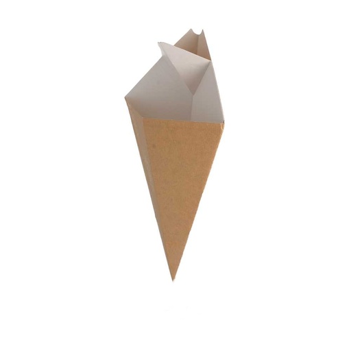 [169.16] Cucuruchos Con Pestañas 'Thepack' 250 G 220 G/M2 16,5X27 Cm Natural/Blanco Cartón Ondulado Nano-Micro (1200 Unid.)