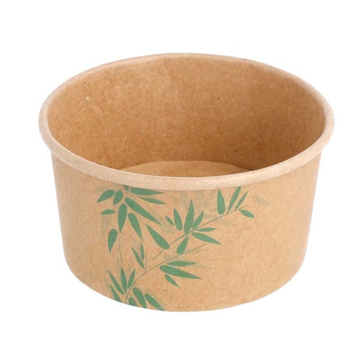 [217.59] TARRINAS HELADOS 'FEEL GREEN' 150 ML 250 + 18 PE G/M2 Ø8,5x4,5 CM MARRÓN CARTONCILLO (2000 UNID.)