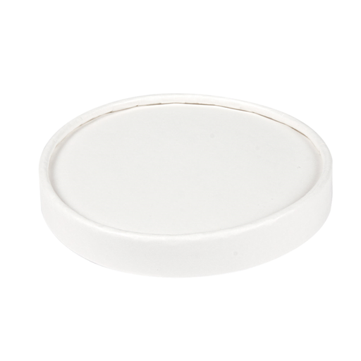 [233.35] Tapas Tarrinas Helados 300 Ml 280 + 18 Pe G/M2 Ø10 Cm Blanco Cartoncillo (1000 Unid.)