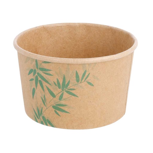 [217.61] Tarrinas Helados 'Feel Green' 240 Ml 250 + 18 Pe G/M2 Ø9,4X5,5 Cm Marrón Cartoncillo (2000 Unid.)