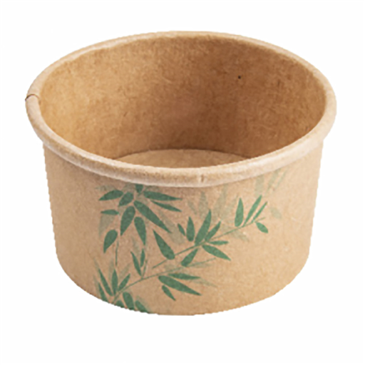 [233.40] TARRINAS HELADOS 'FEEL GREEN' 300 ML 250 + 18 PE G/M2 Ø10x5,5 CM MARRÓN CARTONCILLO (2000 UNID.)