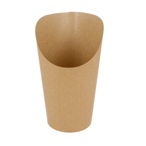 [221.19] Vasos Fritas Abiertos 16 Oz - 480 Ml 200 + 25 Pe G/M2 Ø8,5X13,5 Cm Marrón Cartoncillo (50 Unid.)