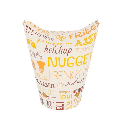 [229.62] VASOS FRITAS CON CIERRE 'PAROLE' 16 OZ - 480 ML 220 + 18PE G/M2 8,5x14 CM BLANCO CARTONCILLO (50 UNID.)