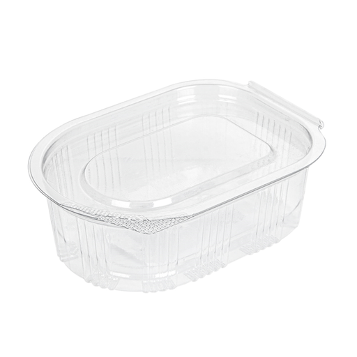 [252.35] PEQUEÑAS TARRINAS + TAPA INCORPORADA 50 ML 7,5x5,5x2,5 CM TRANSPARENTE PET (1000 UNID.)