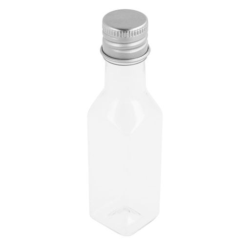 [210.67] Botellas Con Tapón Aluminio 35 Ml Ø2,5X9,6 Cm Transparente Pet (100 Unid.)