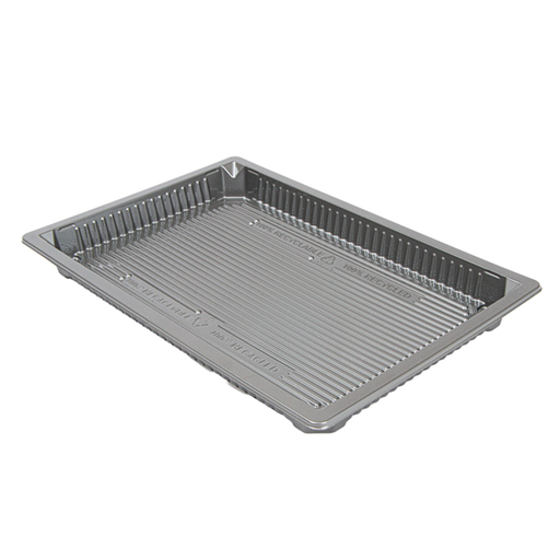 [268.00] RECIPIENTES PARA "SUSHI" 442 ML 22,9x15,5x2,1 CM PLATEADO RPET (140 UNID.)