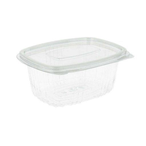 [169.30] Recipientes + Tapa 375 Ml 13,2X9,5X6 Cm Transparente Rpet (600 Unid.)