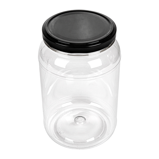 [260.77] TARRO CON TAPA 1000 ML Ø10,8x17 CM TRANSPARENTE PET (51 UNID.)