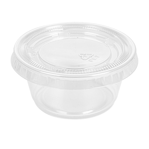 [215.07] 50 Tarrinas Pequeñas + 50 Tapas 60 Ml Ø6,2X3,2 Cm Transparente Pp (24 Unid.)