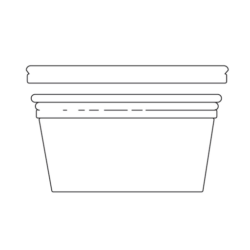 [226.26] Tarrinas + Tapas 240 Ml Ø11,7X4,3 Cm Transparente Pet (250 Unid.)