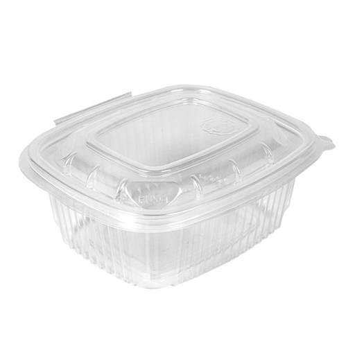 [262.57] RECIPIENTE CON TAPA BISAGRA 500 ML 14,3x12,6x5,5 CM TRANSPARENTE PP (300 UNID.)