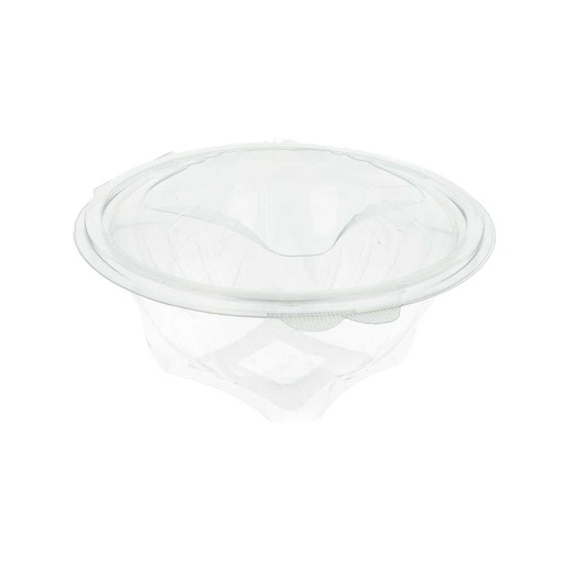 [194.11] ENSALADERAS CON TAPAS BISAGRA 750 ML Ø 14,8x9,7 CM TRANSPARENTE RPET (400 UNID.)