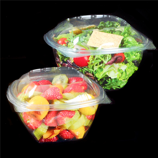 [194.06] Ensaladeras Con Tapa Bisagra 250 Ml Ø 10,6X6,8 Cm Transparente Rpet (900 Unid.)