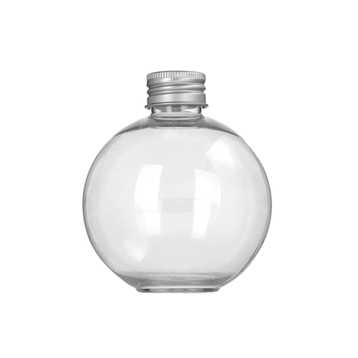 [268.50] Botellas Bola Con Tapón Aluminio 250 Ml Ø8X9,1 Cm Transparente Pet (150 Unid.)