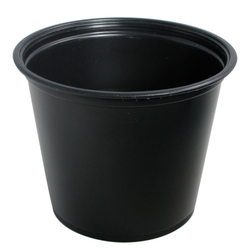 [130.24] Pequeñas Tarrinas Microondables 165 Ml Ø7,4X6 Cm Negro Pp (2500 Unid.)