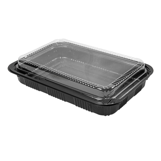 [191.62] Sets Barquillas + Tapas 22,4X15X5 Cm Negro Ps (300 Unid.)