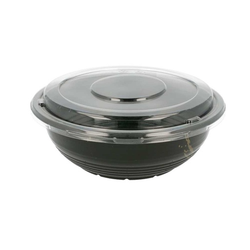 [195.42] Boles + Tapas 900 Ml Ø 18,6X6,1 Cm Negro Pp (400 Unid.)