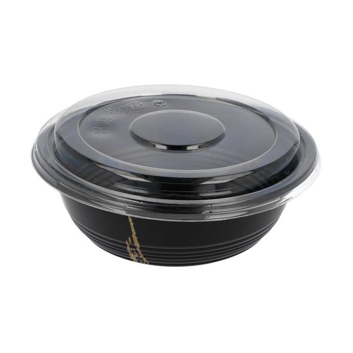 [195.41] Boles + Tapas 700 Ml Ø 17X6,1 Cm Negro Pp (500 Unid.)