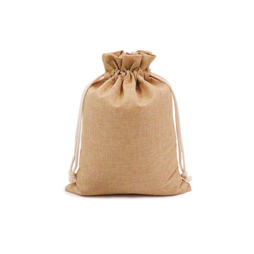 [804.49] 48 U. BOLSAS CON CIERRE 12,5x11 CM NATURAL YUTE (1 UNID.)