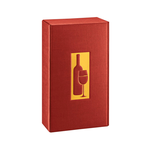 [188.74] 30 U. ESTUCHES 2 BOTELLAS 34x18,5x9 CM BURDEOS CARTÓN (1 UNID.)