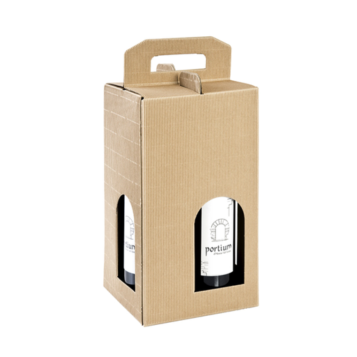 [155.77] 20 U. CAJAS 4 BOTELLAS 18x18x34 CM NATURAL KRAFT (20 UNID.)