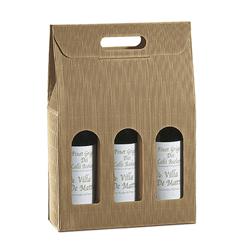 [201.53] 30 U. CAJAS 3 BOTELLAS 27x9x34 CM NATURAL KRAFT (1 UNID.)
