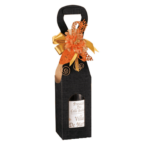 [149.38] 100 U. CAJAS 1 BOTELLA 9x9x41 CM NEGRO CARTÓN (100 UNID.)