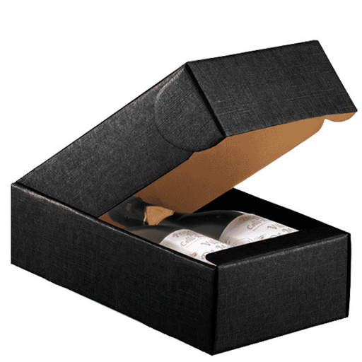 [153.90] 30 U. ESTUCHES 2 BOTELLAS 34x18,5x9 CM NEGRO CARTÓN (30 UNID.)