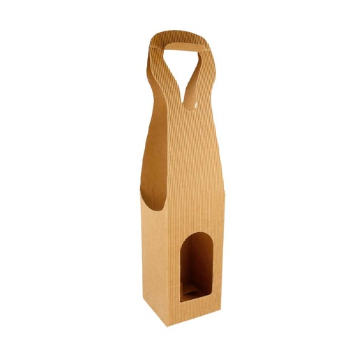 [155.73] 100 U. CAJAS 1 BOTELLA 9x9x38,5 CM NATURAL KRAFT (100 UNID.)