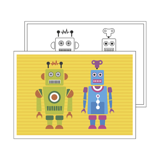 [195.02] Mantelines Colorear "Robot" 100 G/M2 31X43 Cm Cuatricromía Celulosa (1000 Unid.)