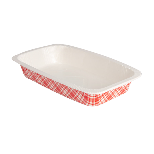 [230.43] Barquillas Termosellables Gn1/4 'Vichy' 1210 Ml 430 G/M2 + 25G/M2 Pet 26,3X16X4,5 Cm Blanco Cartón (400 Unid.)