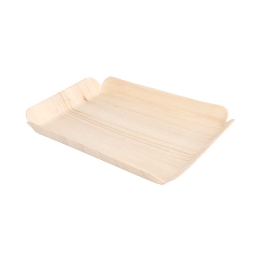 [228.44] Barquillas Rectangulares 'Wood' 15X11,5X1,5 Cm Natural Madera (50 Unid.)