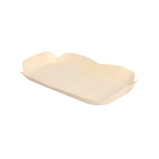 [228.45] BARQUILLAS RECTANGULARES 'WOOD' 16,5x11x2 CM NATURAL MADERA (50 UNID.)