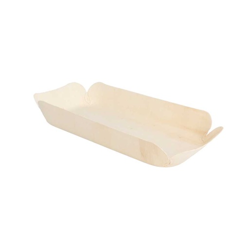 [228.46] BARQUILLAS RECTANGULARES 'WOOD' 22,5x11,5x3 CM NATURAL MADERA (50 UNID.)