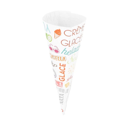 [224.77] CONOS HELADOS 'PAROLE' 100 G/M2 7x11,5 CM BLANCO PAPEL (3000 UNID.)