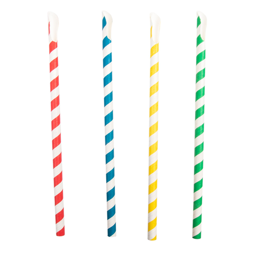 [227.97] Pajitas A Rayas Con Cuchara 'Paper' Ø0,8X21 Cm Surtido Papel (1000 Unid.)