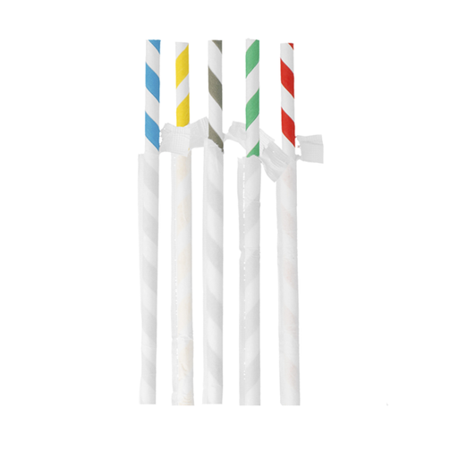 [232.91] PAJITAS RAYADAS ENFUNDADAS 'PAPER' Ø0,80x23,5 CM SURTIDO PAPEL (3000 UNID.)