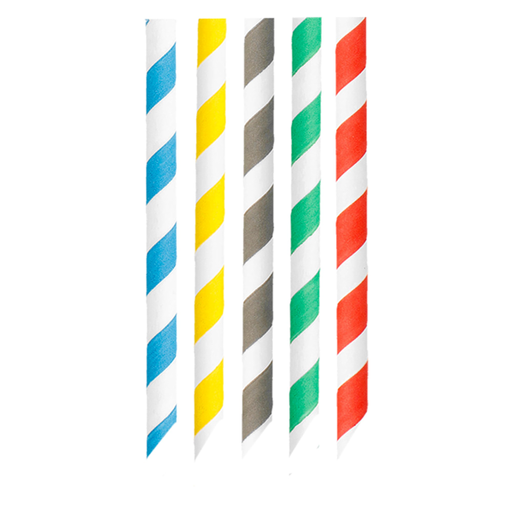 [268.05] Pajitas Rectas A Rayas 'Bubble Tea' 'Paper' Ø1,2X20 Cm Surtido Papel (2400 Unid.)