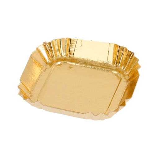 [185.00] Mini Bandejas 325 G/M2 5,5X5,5 Cm Oro Cartón (100 Unid.)